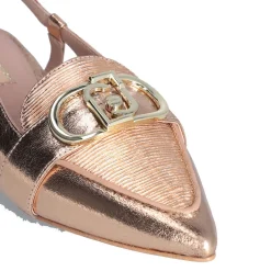 Scarpe Donna LIU JO Viola 09 Slingback Metallizzata con Logo color Oro Rosa