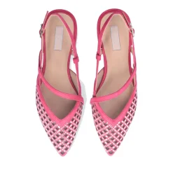 Scarpe Donna LIU JO Viola 08 Slingback in Suede Rosa con Strass