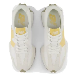 Scarpe Donna NEW BALANCE Sneakers 327 in Suede e Pelle colore Sea Salt Off White e Yellow