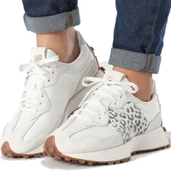Scarpe Donna NEW BALANCE Sneakers 327 in Suede e Mesh colore Sea Salt e Animal Print
