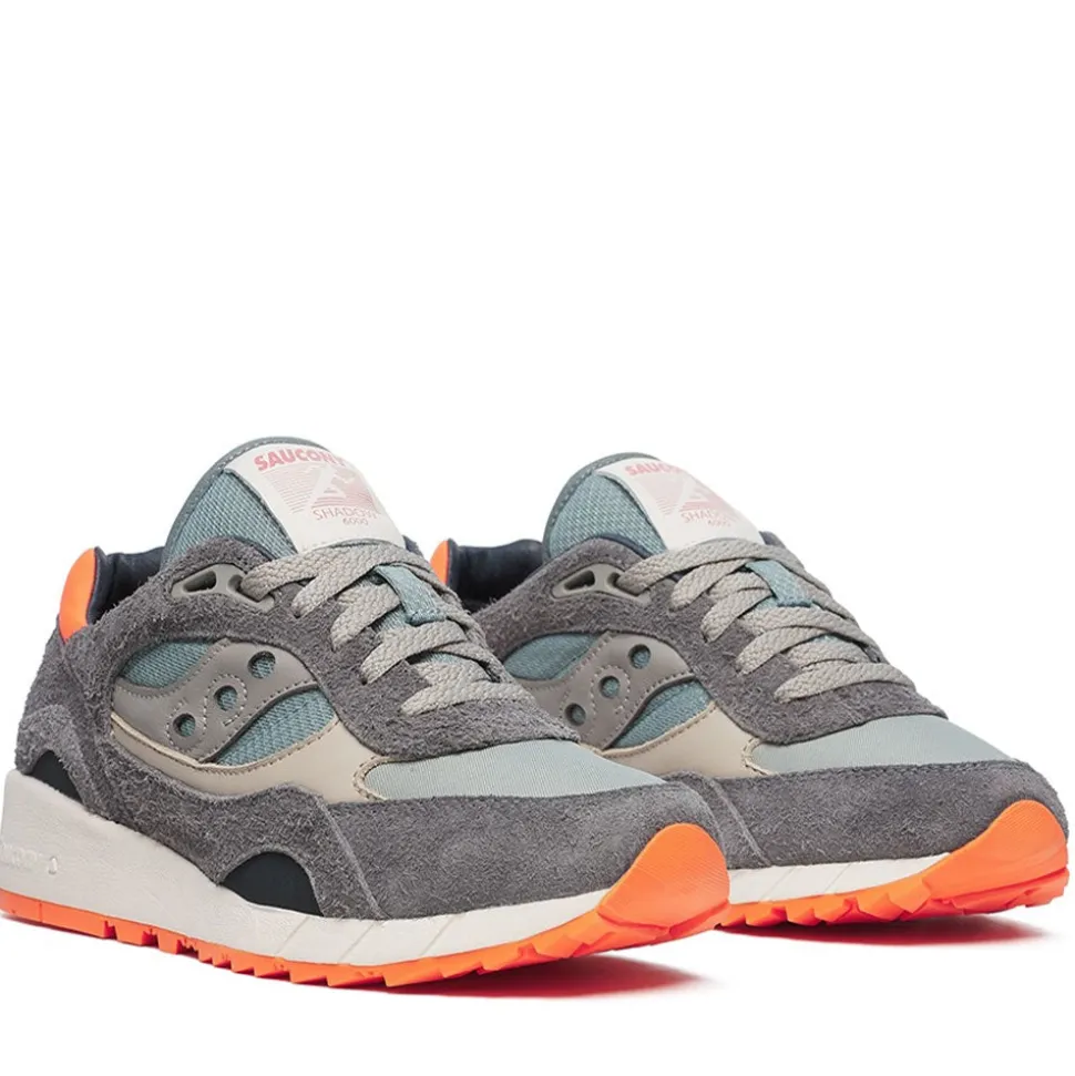 Scarpe Donna Saucony Sneakers Shadow 6000 in Pelle e Tessuto Colore Grey - Agave