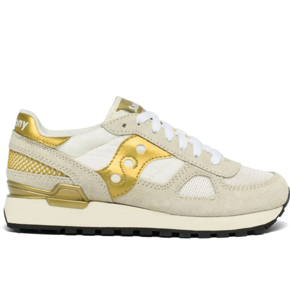 Scarpe Donna Saucony Sneakers Shadow Original White - Gold