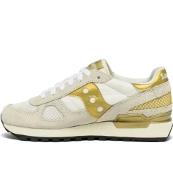 Scarpe Donna Saucony Sneakers Shadow Original White - Gold