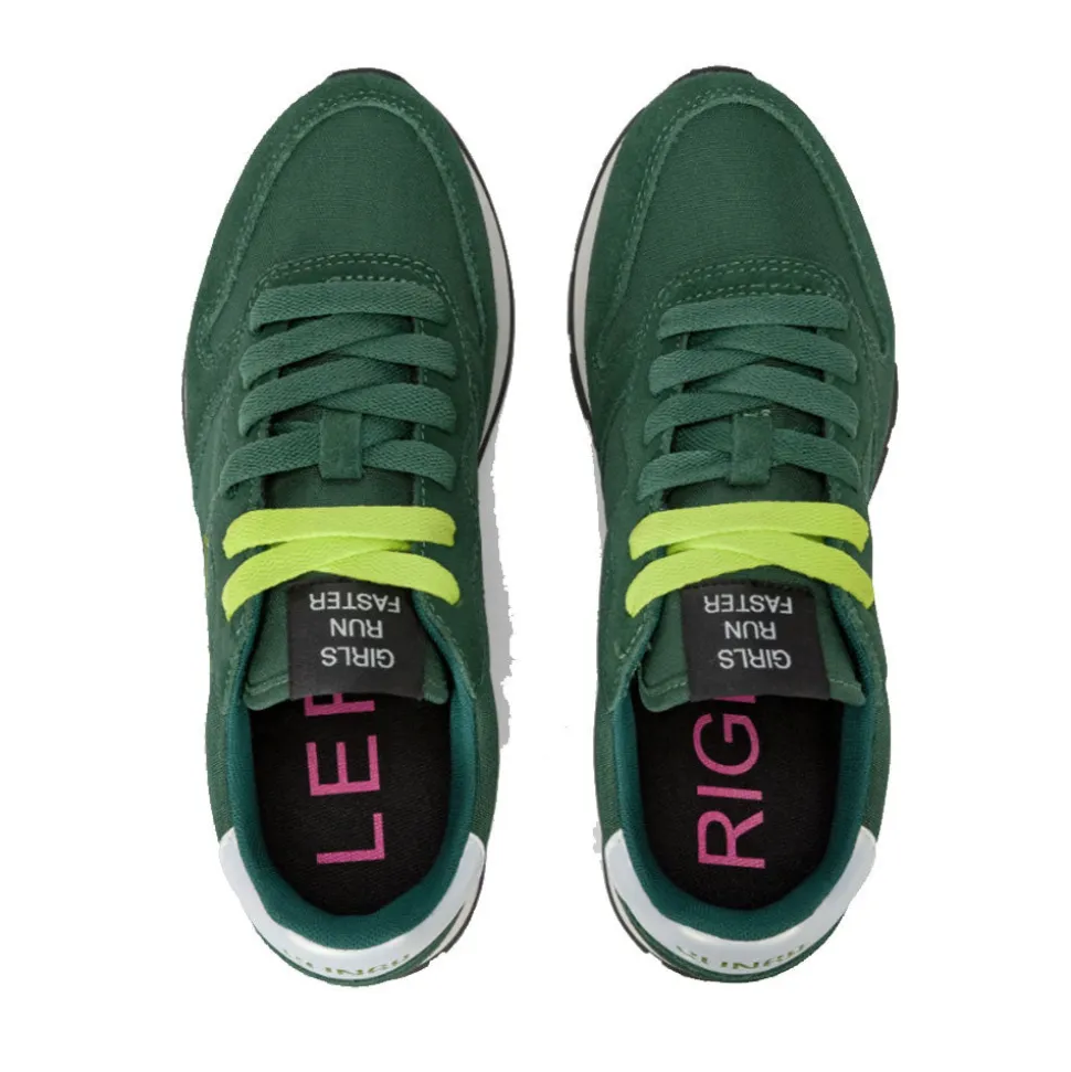 Scarpe Donna Sun68 Sneakers Ally Nylon Solid Colore Verde Scuro - Z44201