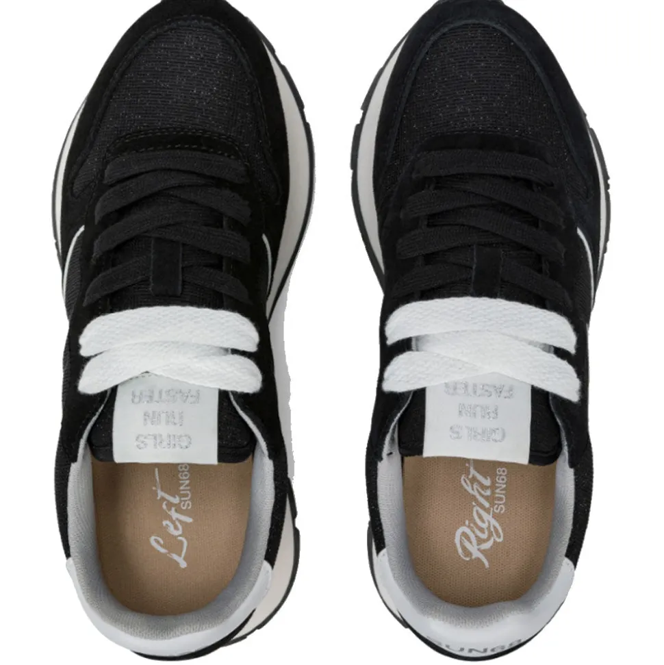 Scarpe Donna Sun68 Sneakers Ally Glitter Textile Colore Nero - Z35203