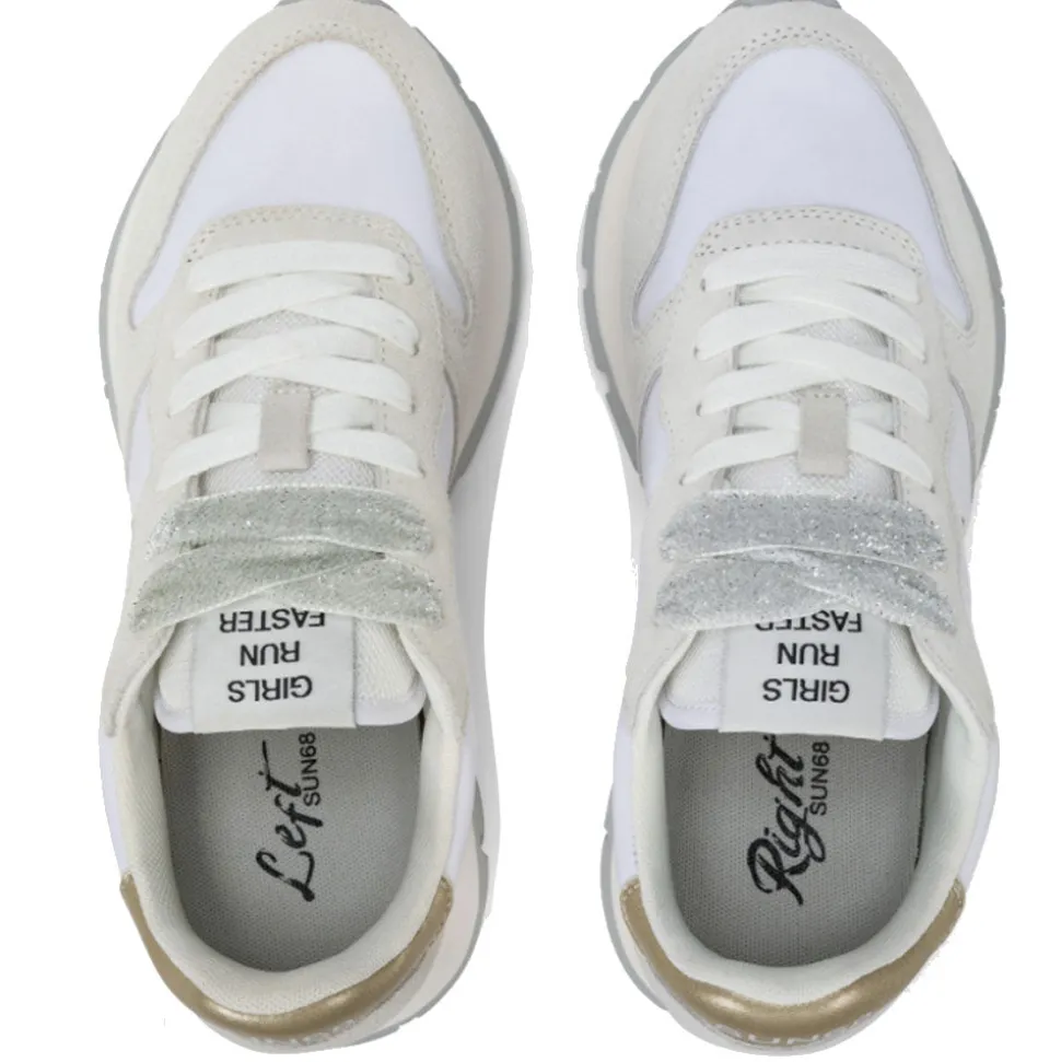 Scarpe Donna Sun68 Sneakers Ally Gold Silver Colore Bianco - Z35202