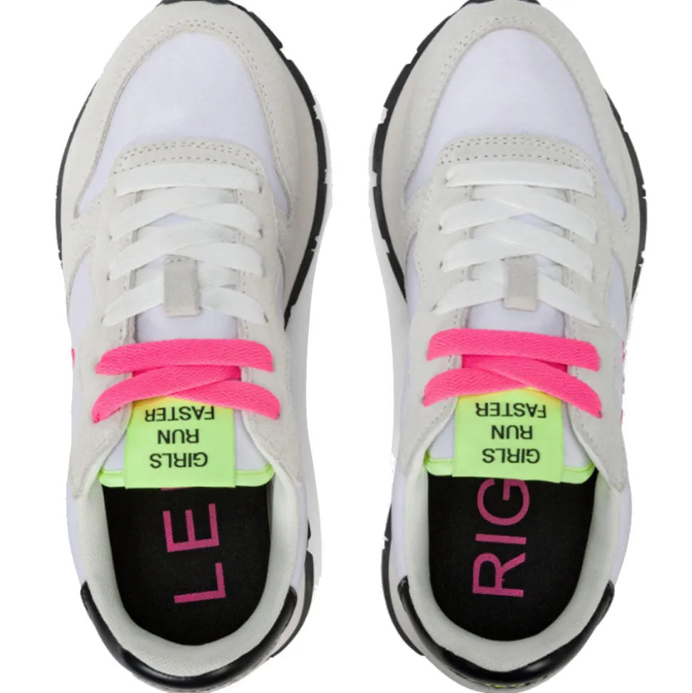 Scarpe Donna Sun68 Sneakers Ally Solid Nylon Colore Bianco - Fuxia - Z35201