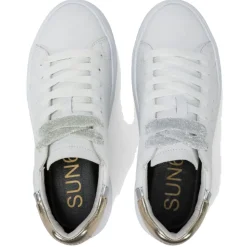 Scarpe Donna Sun68 Sneakers Grace Leather Colore Bianco - Oro - Z35226