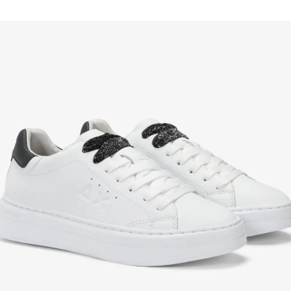 Scarpe Donna Sun68 Sneakers Grace Leather Colore Bianco - Nero - Z35226