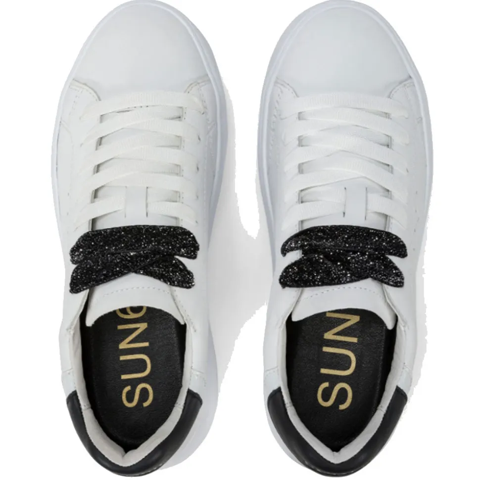 Scarpe Donna Sun68 Sneakers Grace Leather Colore Bianco - Nero - Z35226