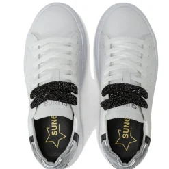 Scarpe Donna Sun68 Sneakers Grace Leather Colore Bianco - Argento - Z44225