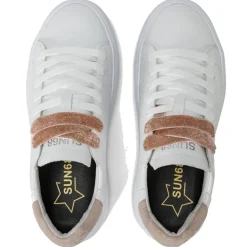 Scarpe Donna Sun68 Sneakers Grace Leather Colore Bianco - Rosa - Z44225