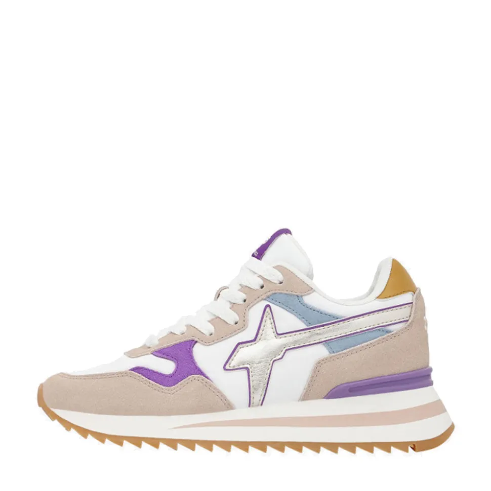 Scarpe Donna W6YZ Sneakers Yak-W. in Tessuto Tecnico e Suede colore Cipria White e Tulip