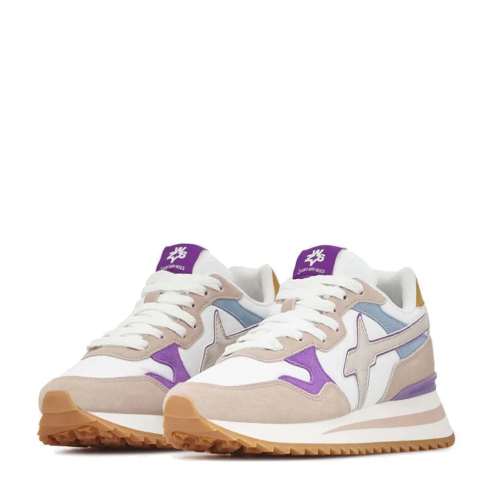 Scarpe Donna W6YZ Sneakers Yak-W. in Tessuto Tecnico e Suede colore Cipria White e Tulip