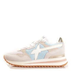Scarpe Donna W6YZ Sneakers Yak-W. in Suede e Mesh colore White Beige e Platinum