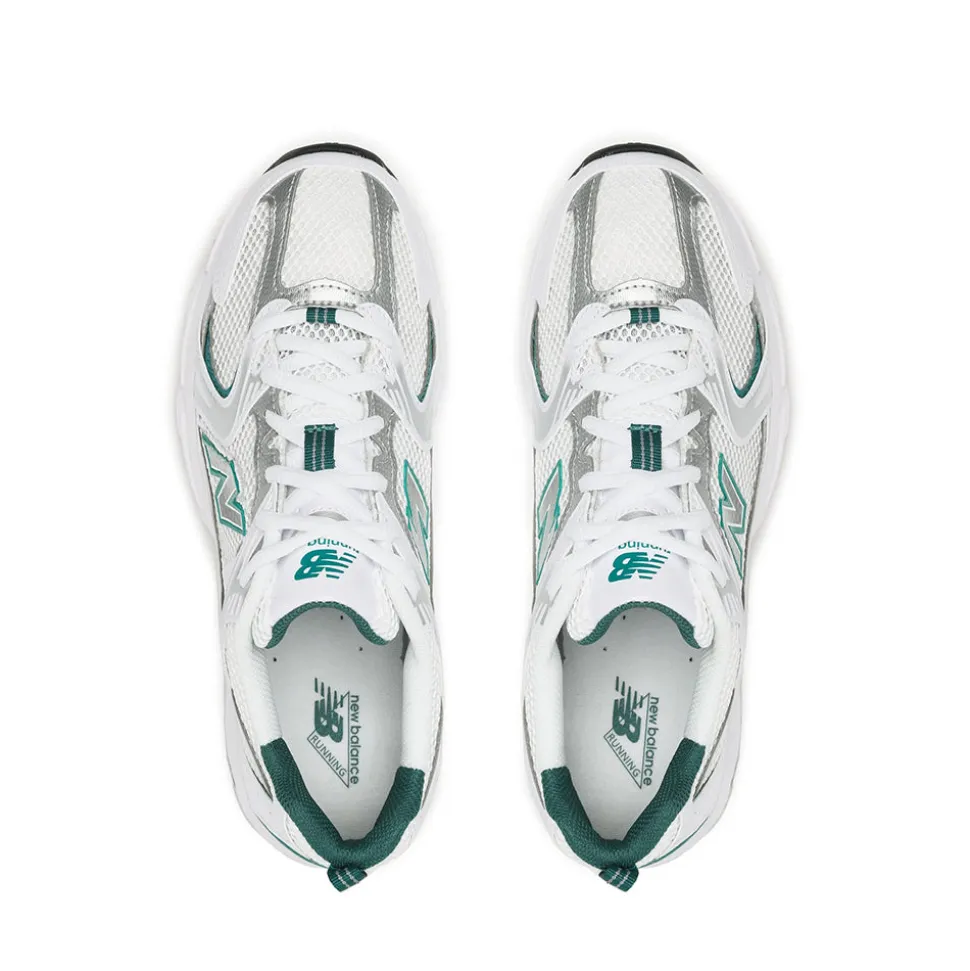 Scarpe Running NEW BALANCE Sneakers 530 in Tessuto Sintetico e Mesh colore White e Green