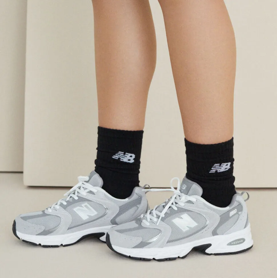 Scarpe Running NEW BALANCE Sneakers 530 in Pelle e Mesh Raincloud Shadow Grey e Silver Metallic