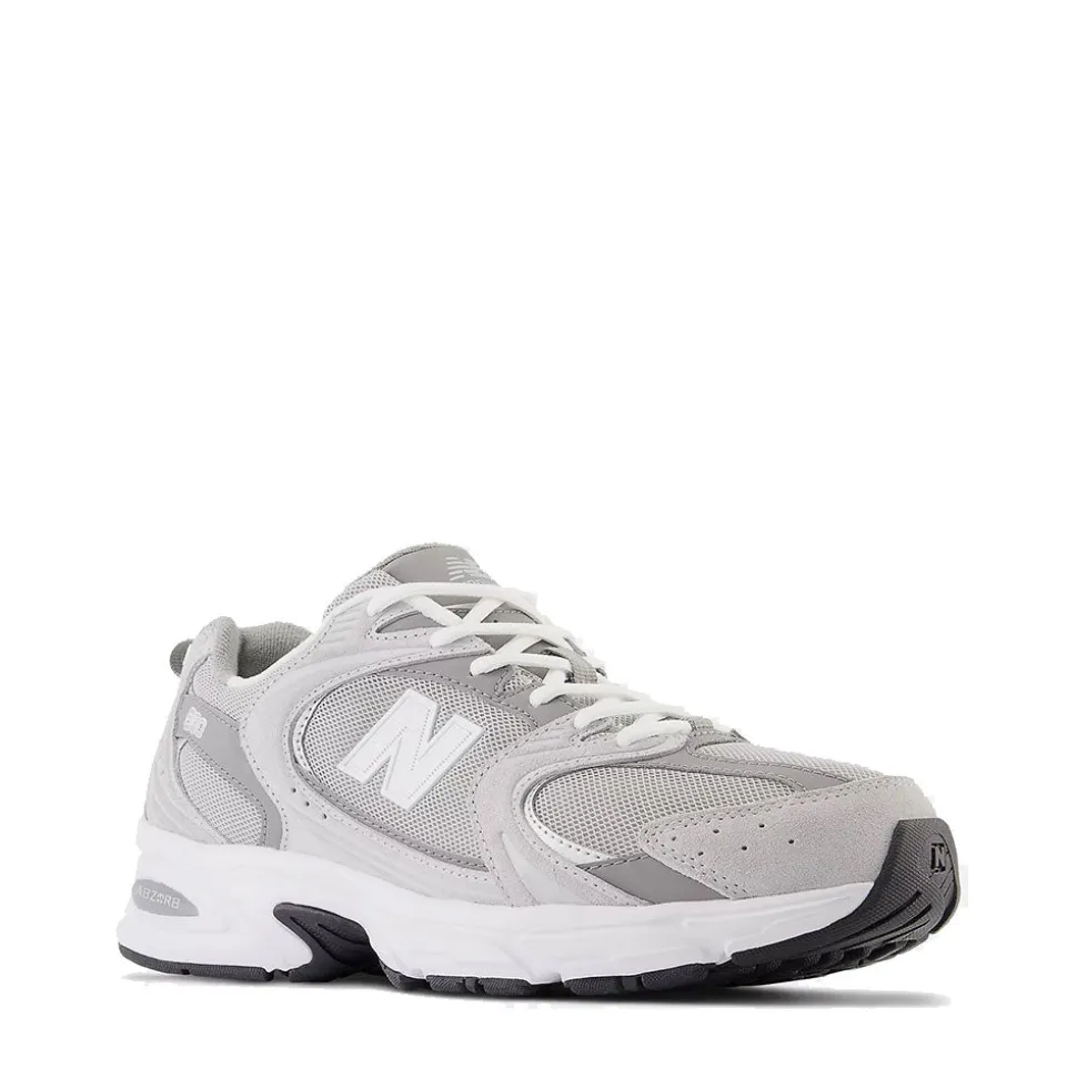 Scarpe Running NEW BALANCE Sneakers 530 in Pelle e Mesh Raincloud Shadow Grey e Silver Metallic