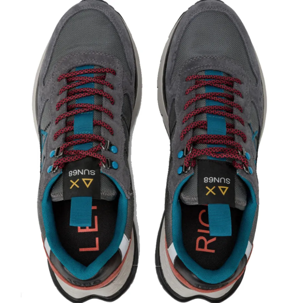 Scarpe Uomo Sun68 Sneakers Fire and Camping Colore Grigio Scuro - Z44128
