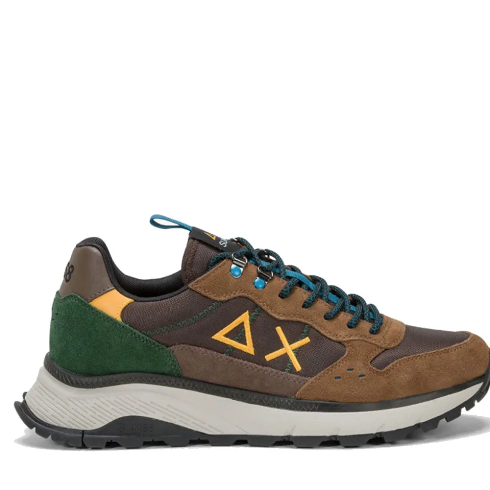 Scarpe Uomo Sun68 Sneakers Fire and Camping Colore Marrone - Z44128