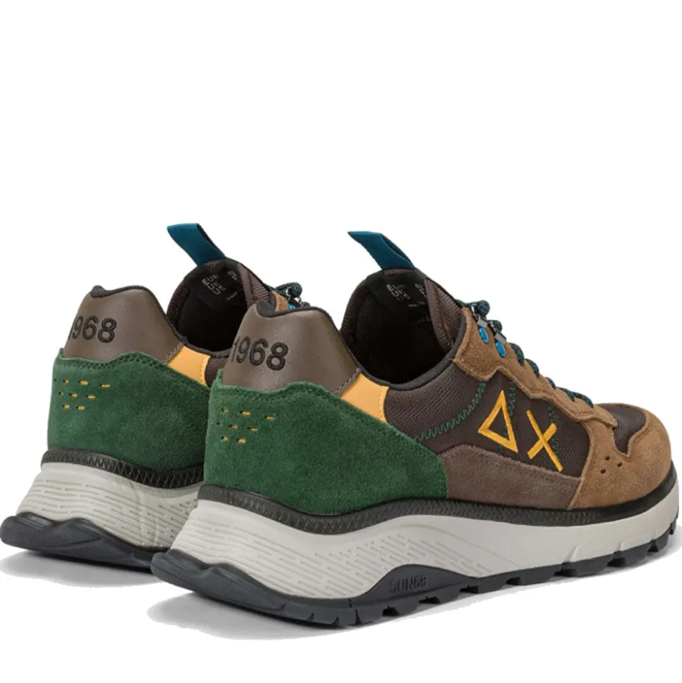 Scarpe Uomo Sun68 Sneakers Fire and Camping Colore Marrone - Z44128