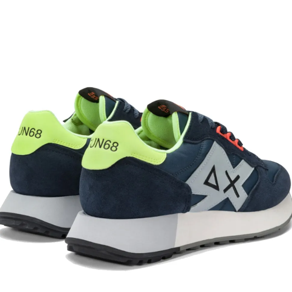 Scarpe Uomo Sun68 Sneakers Jaki 2.0 Fluo Navy Blue