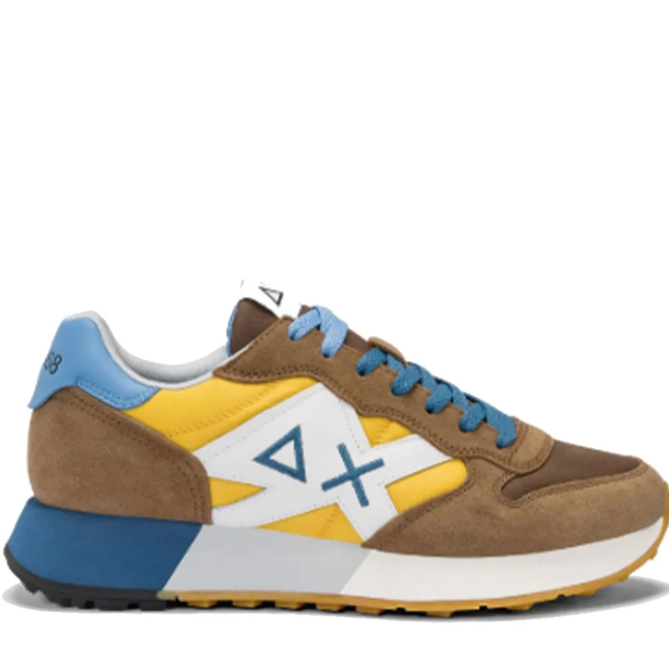 Scarpe Uomo Sun68 Sneakers Jaki 2.0 Bicolor Marrone - Giallo