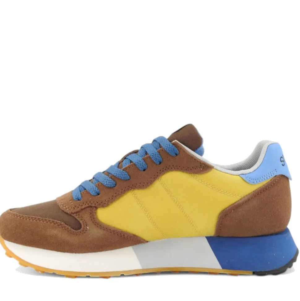 Scarpe Uomo Sun68 Sneakers Jaki 2.0 Bicolor Marrone - Giallo