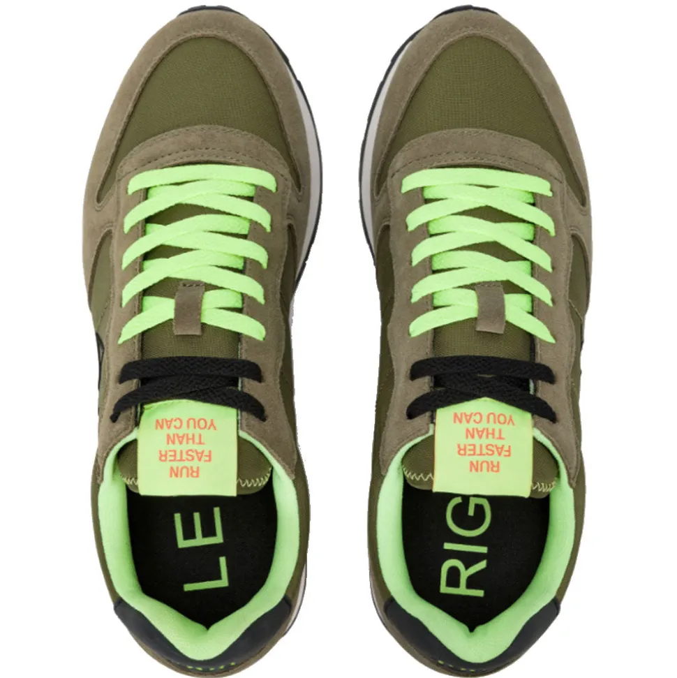 Scarpe Uomo Sun68 Sneakers Tom Fluo Militare - Z35102