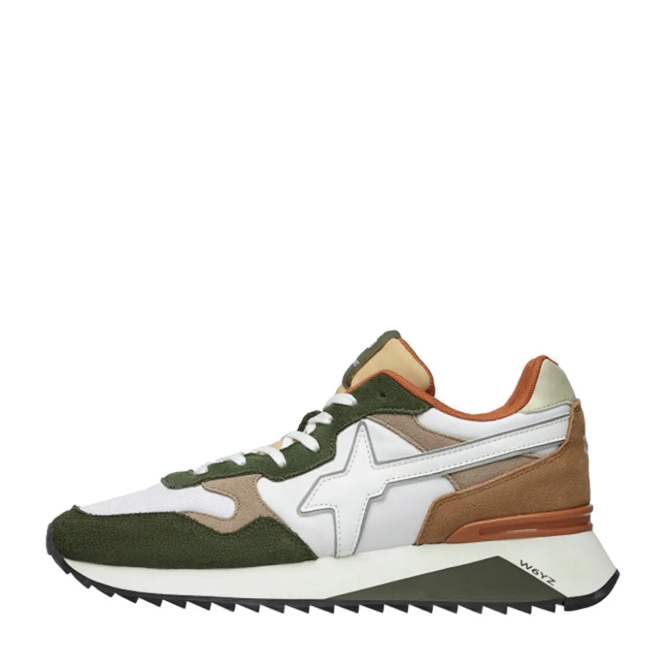 Scarpe Uomo W6YZ Sneakers Yak-M. in Tessuto Tecnico e Suede Militare White Brown