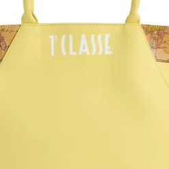 Shopping Bag 1A Classe Alviero Martini linea Geo Mirage in Tessuto Gommato Giallo LC65