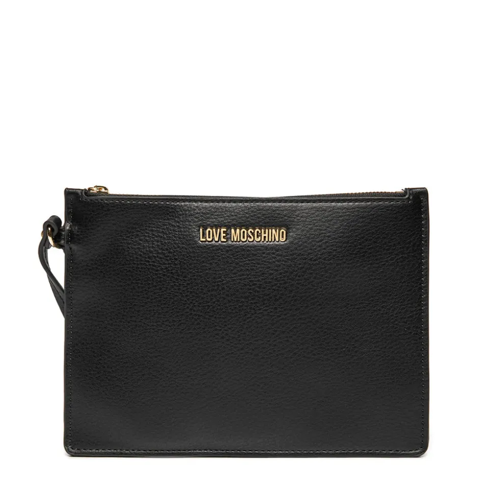 Shopping Bag LOVE MOSCHINO linea Heart Plaque Nera con Logo