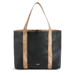 Shopping Bag Reversibile 1A Classe Alviero Martini linea Reverse Soft Nera e Geo Classic LC98