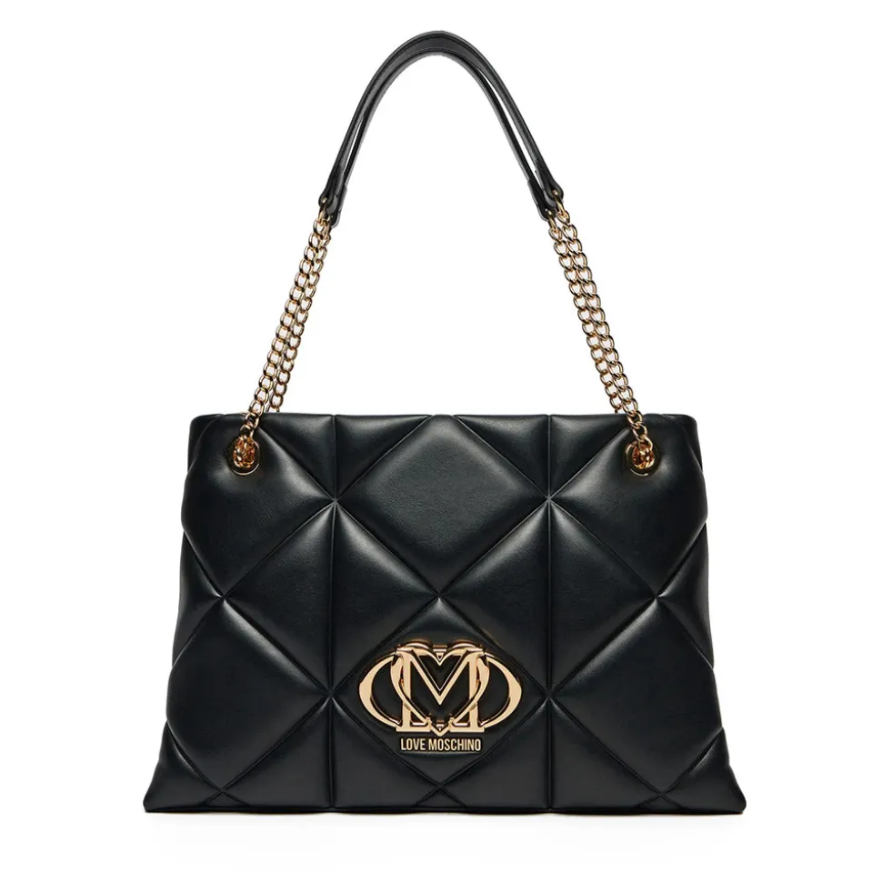Shopping Bag Trapuntata LOVE MOSCHINO linea Embossed Nero