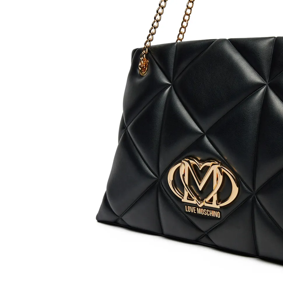 Shopping Bag Trapuntata LOVE MOSCHINO linea Embossed Nero