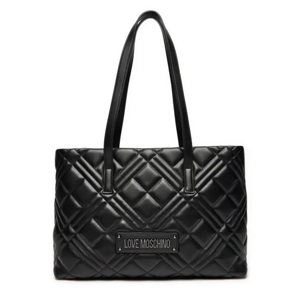 Shopping Bag Trapuntata LOVE MOSCHINO linea Quilted colore Nero con Logo Canna di Fucile JC4373