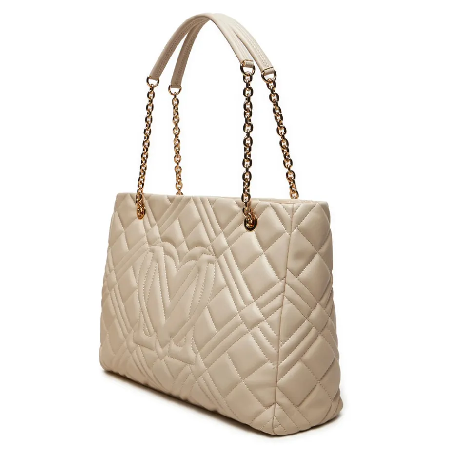 Shopping Bag Trapuntata LOVE MOSCHINO linea Quilted colore Avorio