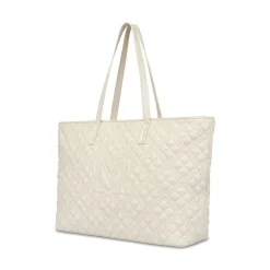 Shopping Bag Trapuntata LOVE MOSCHINO linea Lettering Logo Avorio