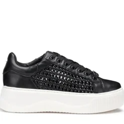 Sneakers Donna CULT Perry 4237 in Pelle Intrecciata Colore Nero