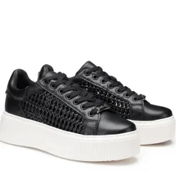 Sneakers Donna CULT Perry 4237 in Pelle Intrecciata Colore Nero