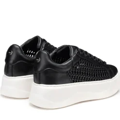 Sneakers Donna CULT Perry 4237 in Pelle Intrecciata Colore Nero