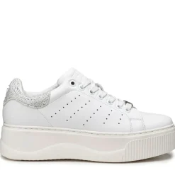 Sneakers Donna CULT Perry 3162 in Pelle Bianca con Glitter Argento