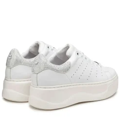 Sneakers Donna CULT Perry 3162 in Pelle Bianca con Glitter Argento