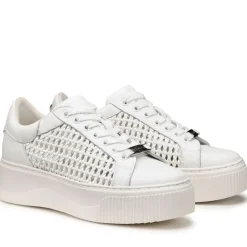 Sneakers Donna CULT Perry 4237 in Pelle Intrecciata Colore Bianco