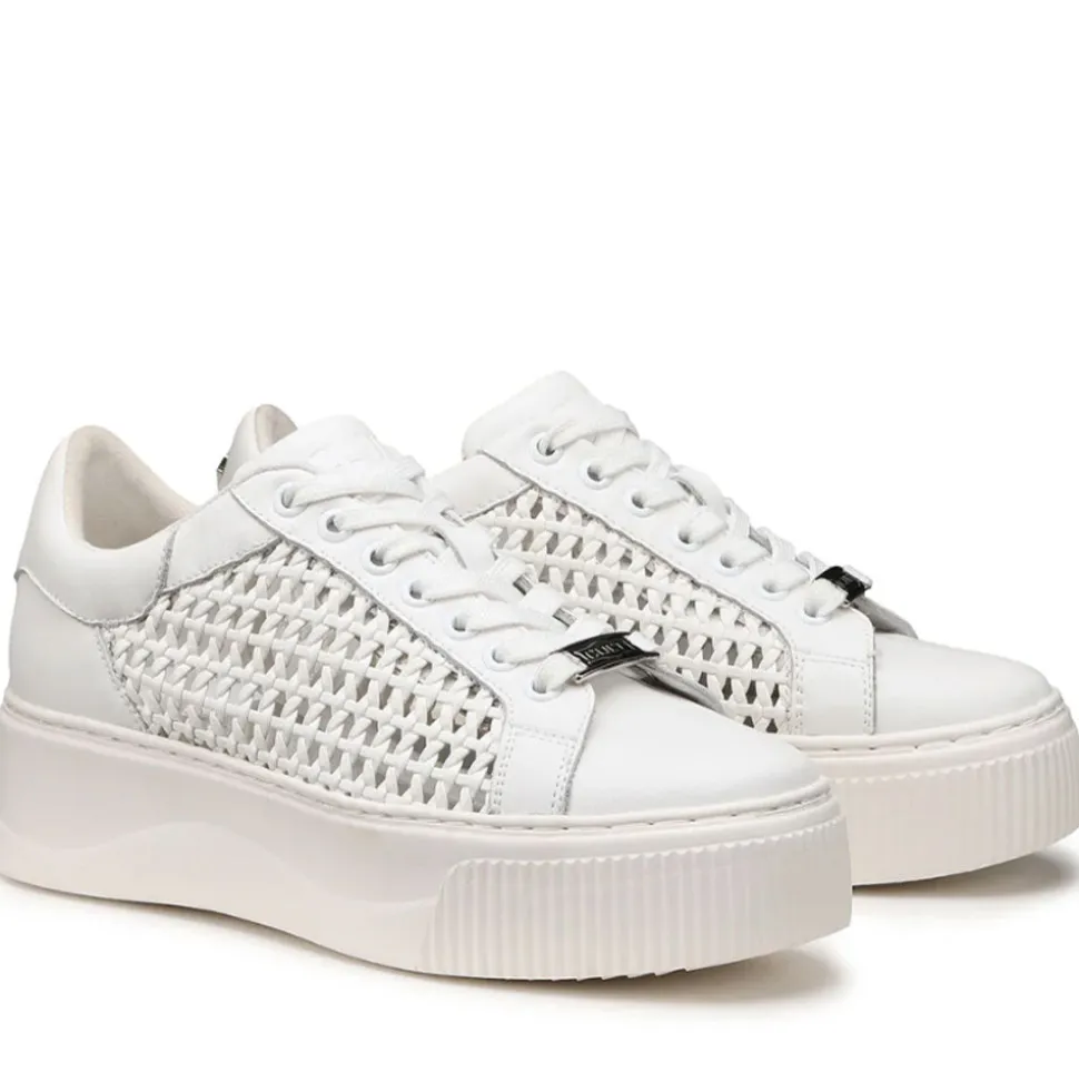 Sneakers Donna CULT Perry 4237 in Pelle Intrecciata Colore Bianco