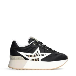 Sneakers Donna LIU JO Dreamy 05 in Nylon Nero con Maxi Stella Animalier