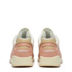 Sneakers Donna SAUCONY Shadow 6000 in Pelle e Tessuto Colore Off White - Peach