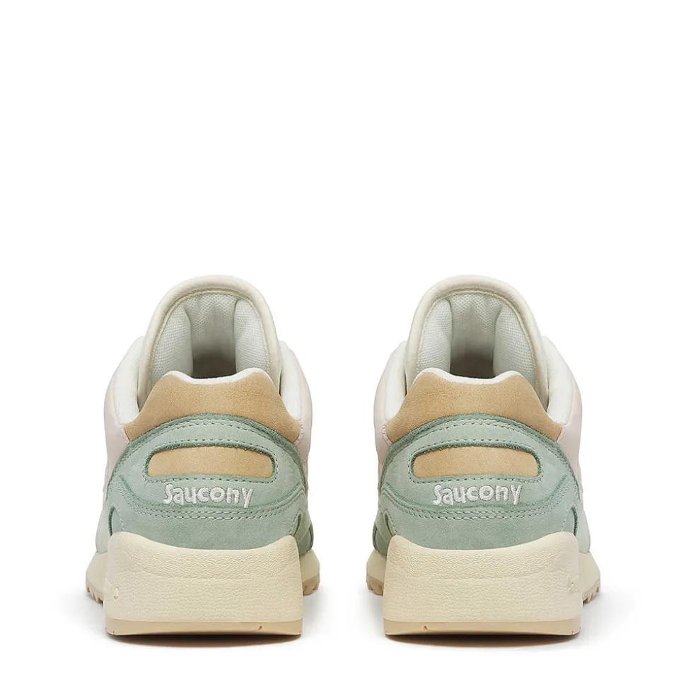 Sneakers Donna SAUCONY Shadow 6000 in Pelle e Tessuto Colore Off White - Blue