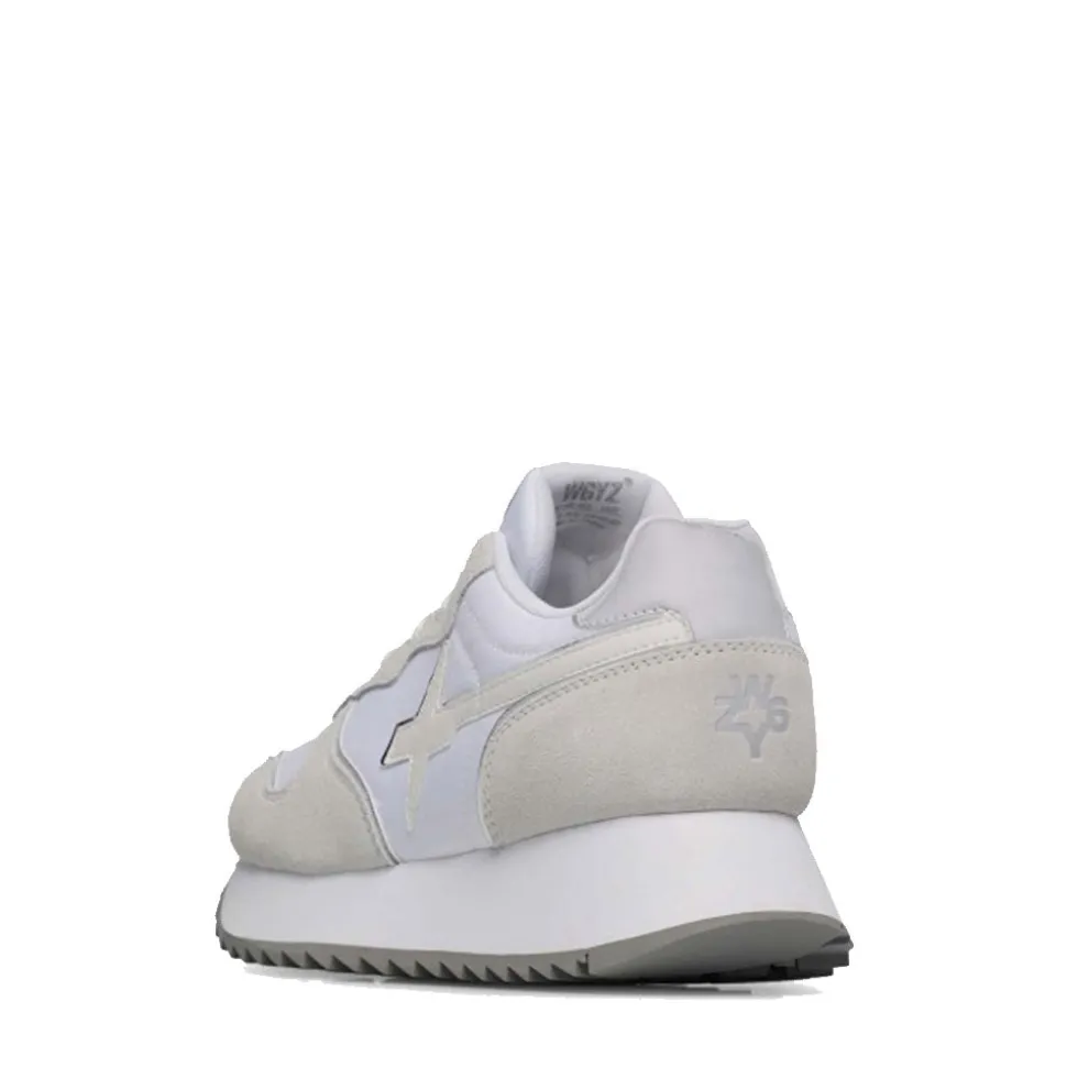 Sneakers Donna W6YZ Jet-W. in Tessuto Tecnico e Suede White e Silver