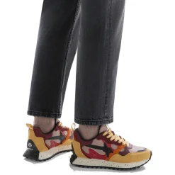 Sneakers Donna W6YZ Loop-W. in Tessuto Tecnico Suede e Pelle colore Fire Cipria Burgundy